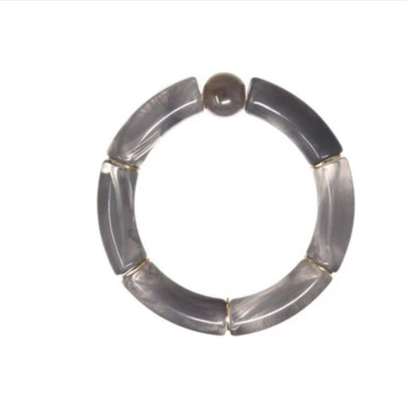 Meghan Brown Harry Gray Beaded Stretch Bracelet - Picture 1 of 12